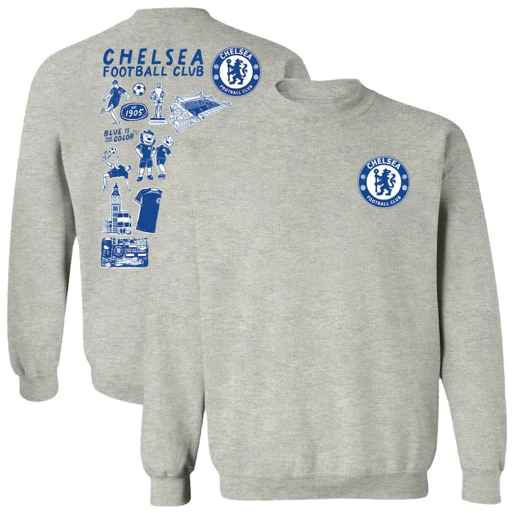 Chelsea Vive La Fete Women's Impressions Artwork Pullover Sweatshirt - Gray shop