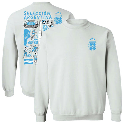 Argentina National Team Vive La Fete Women's Impressions Artwork Pullover Sweatshirt - White online