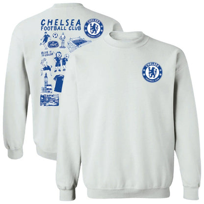 Chelsea Vive La Fete Women's Impressions Artwork Pullover Sweatshirt - White sale