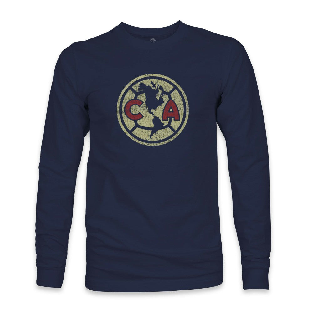 Club America 1863FC Color Badge Long Sleeve T-Shirt - Navy discount