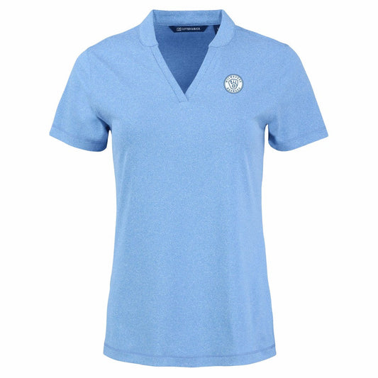 Milwaukee Brewers Cutter & Buck Forge Heathered Stretch Blade Top - Heather Powder Blue