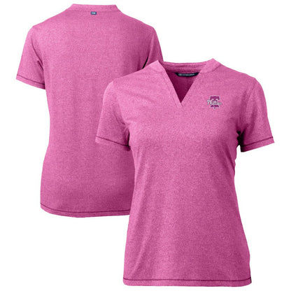 Philadelphia Phillies Cutter & Buck Forge Heathered Stretch Blade Top - Light Pink