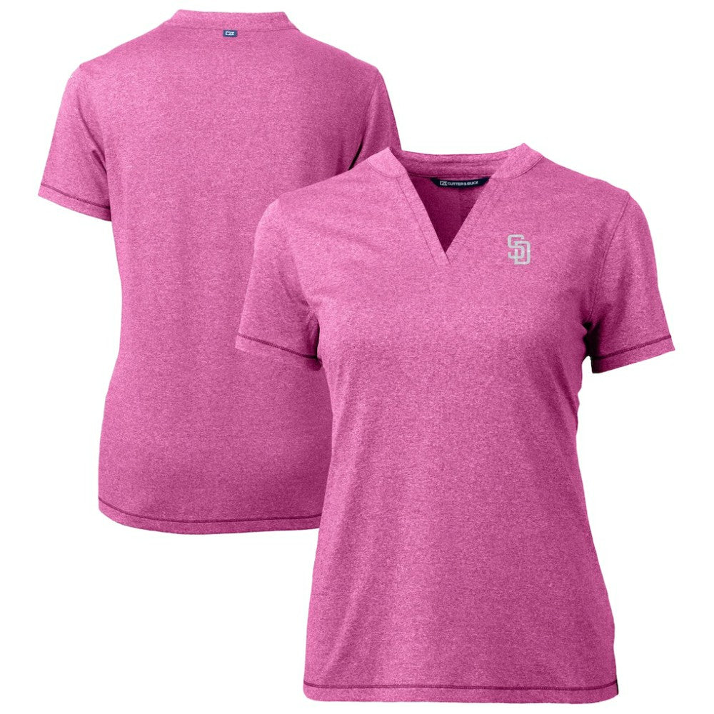 San Diego Padres Cutter & Buck Forge Heathered Stretch Blade Top - Light Pink
