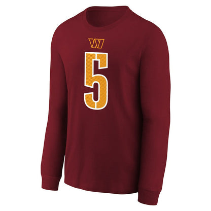 Jayden Daniels Washington Commanders Youth Player Name & Number Long Sleeve T-Shirt - Burgundy | Nike cheap