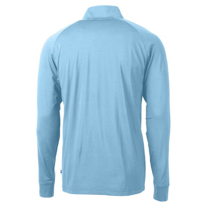 San Francisco 49ers Cutter & Buck Raglan Adapt Eco Knit Stretch Recycled Quarter-Zip Top - Powder Blue cheap