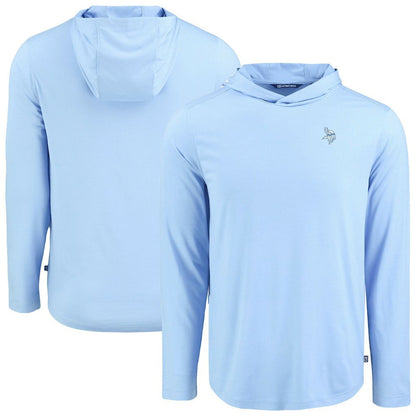 Minnesota Vikings Men's Cutter & Buck Coastline Epic Comfort Eco Recycled Men's Hooded Shirt - Powder Blue discount