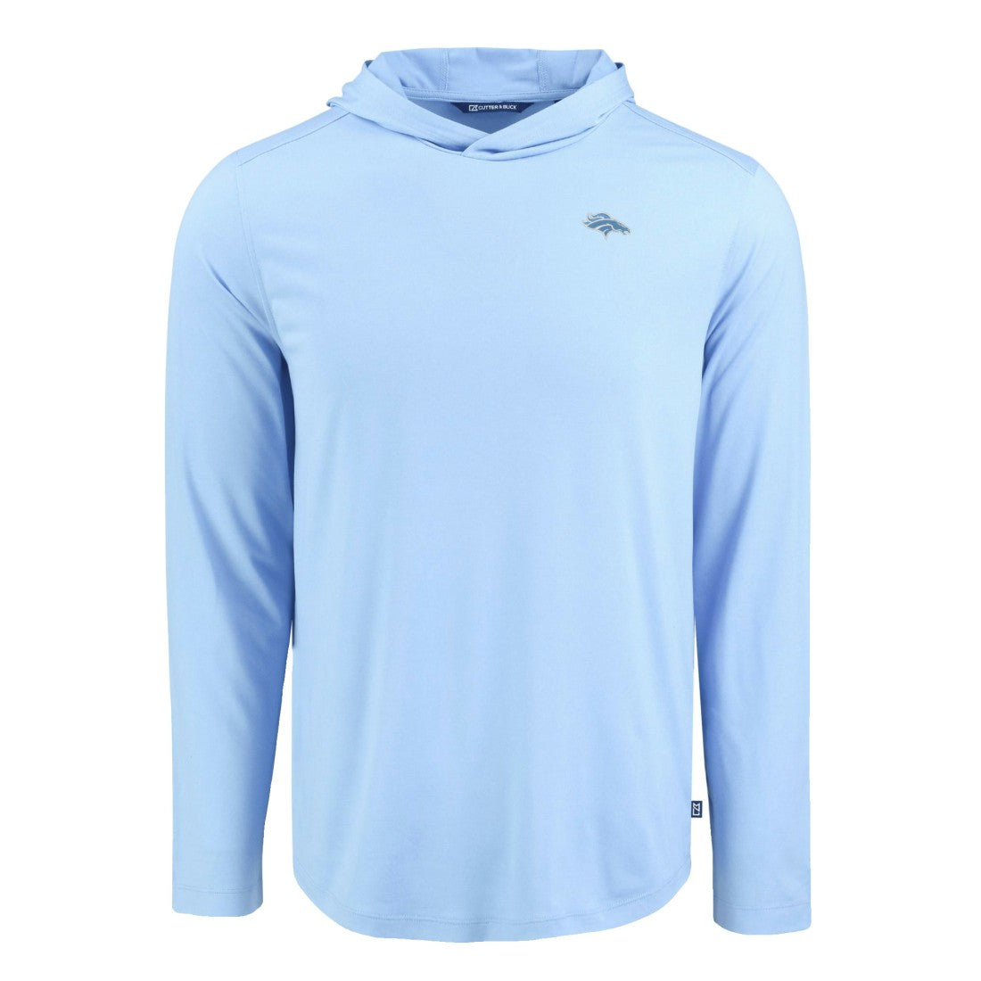 Denver Broncos Men's Cutter & Buck Coastline Epic Comfort Eco Recycled Men's Hooded Shirt - Powder Blue sale