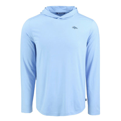 Denver Broncos Men's Cutter & Buck Coastline Epic Comfort Eco Recycled Men's Hooded Shirt - Powder Blue sale