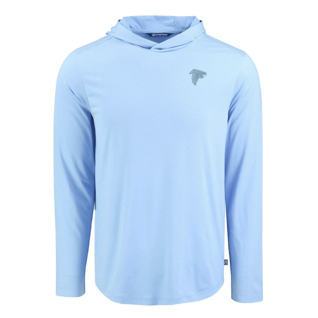 Atlanta Falcons Men's Cutter & Buck Coastline Epic Comfort Eco Recycled Men's Hooded Shirt - Powder Blue cheap