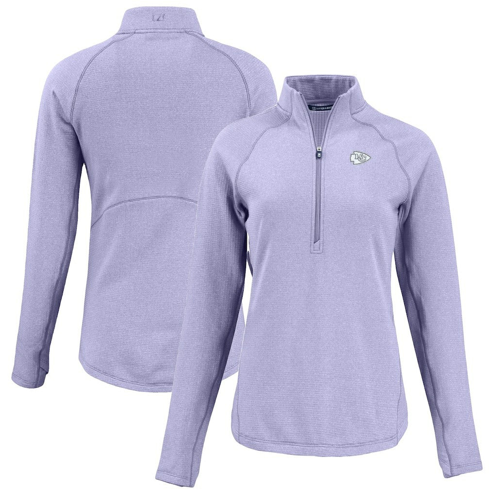 Kansas City Chiefs Cutter & Buck Women's Peshastin Eco Fleece Recycled Half-Zip Top - Purple online