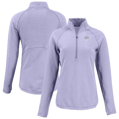 Green Bay Packers Cutter & Buck Women's Peshastin Eco Fleece Recycled Half-Zip Top - Purple cheap