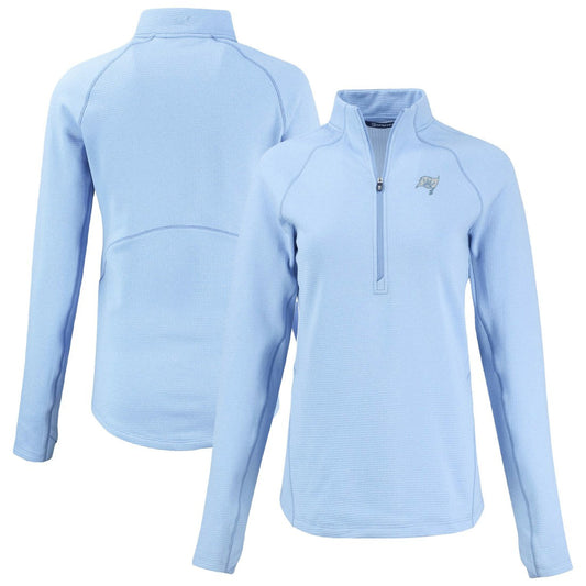 Tampa Bay Buccaneers Cutter & Buck Women's Peshastin Eco Fleece Recycled Half-Zip Top - Powder Blue on sale
