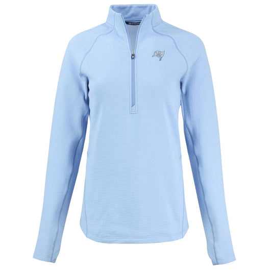 Tampa Bay Buccaneers Cutter & Buck Women's Peshastin Eco Fleece Recycled Half-Zip Top - Powder Blue on sale