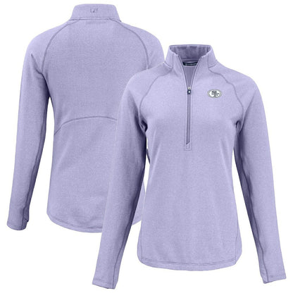San Francisco 49ers Cutter & Buck Women's Peshastin Eco Fleece Recycled Half-Zip Top - Purple online