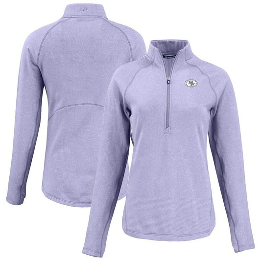 San Francisco 49ers Cutter & Buck Women's Peshastin Eco Fleece Recycled Half-Zip Top - Purple online