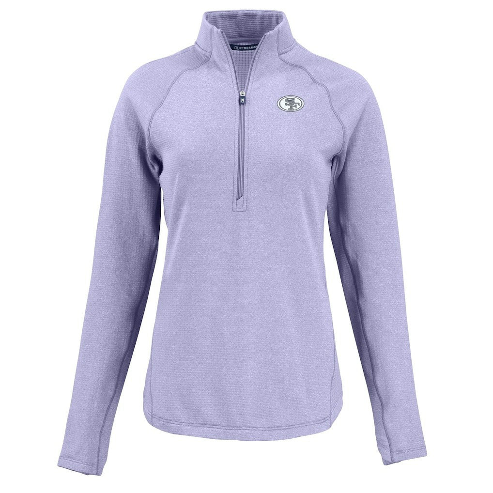 San Francisco 49ers Cutter & Buck Women's Peshastin Eco Fleece Recycled Half-Zip Top - Purple online
