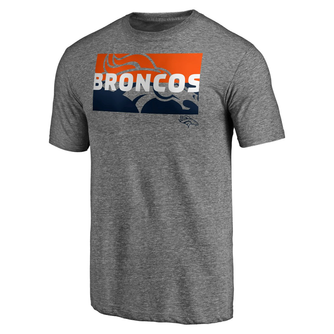 Denver Broncos Square Off Tri-Blend T-Shirt - Heather Gray sale