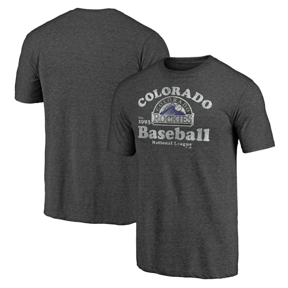 Colorado Rockies Our Game Tri-Blend T-Shirt - Charcoal