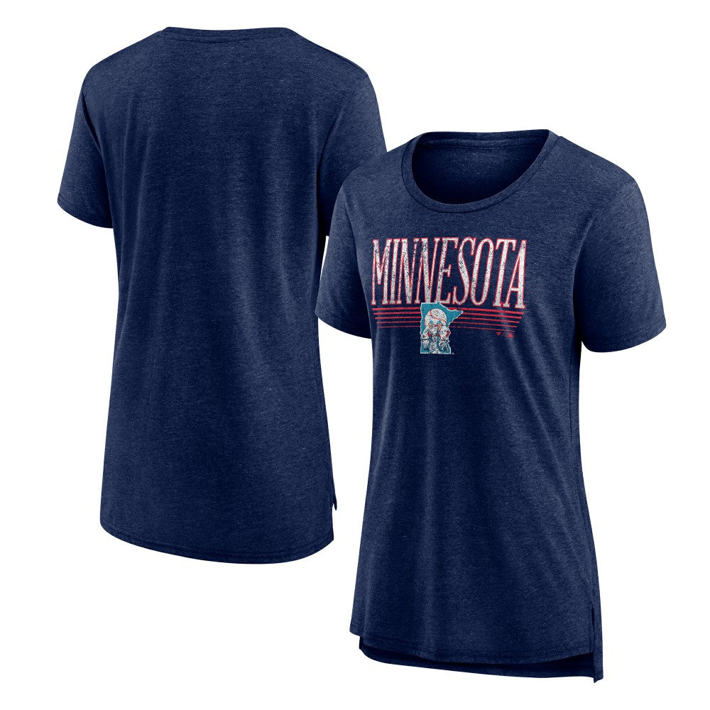 Minnesota Twins Women's Toppler Tri-Blend T-Shirt - Navy