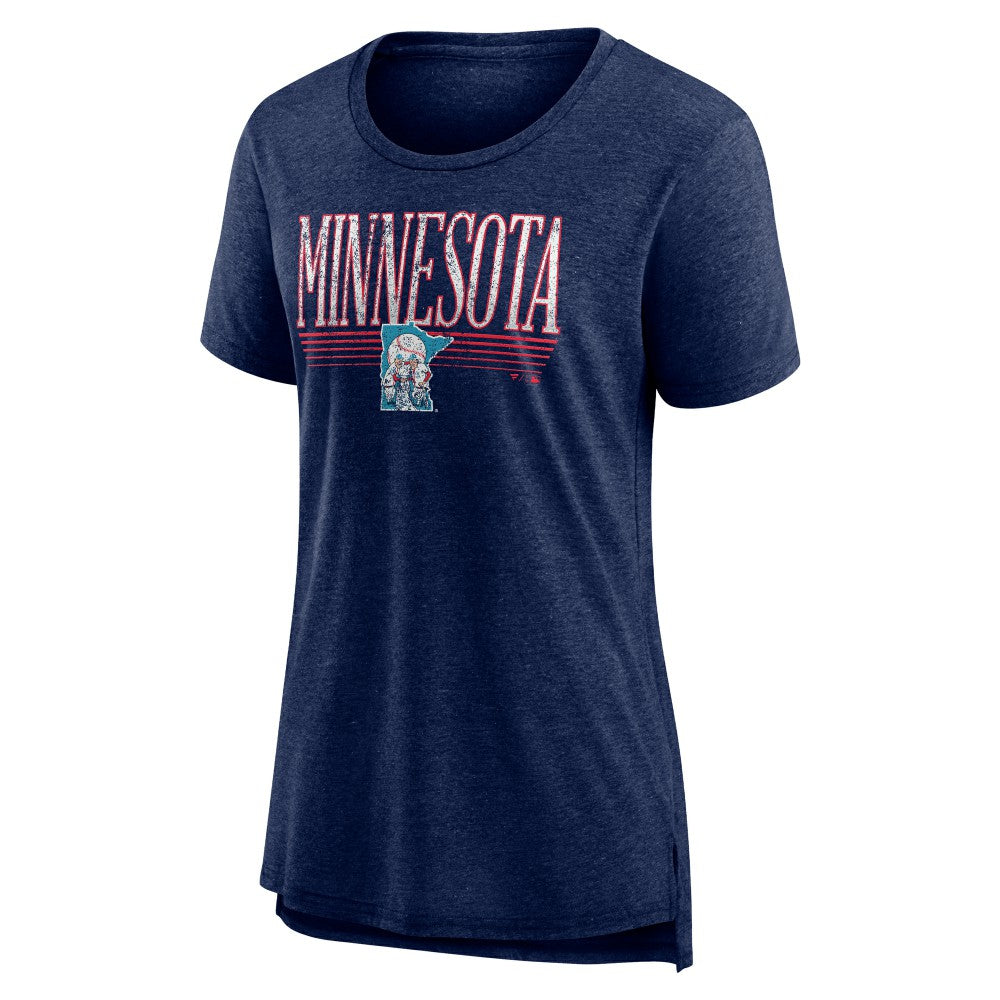 Minnesota Twins Women's Toppler Tri-Blend T-Shirt - Navy