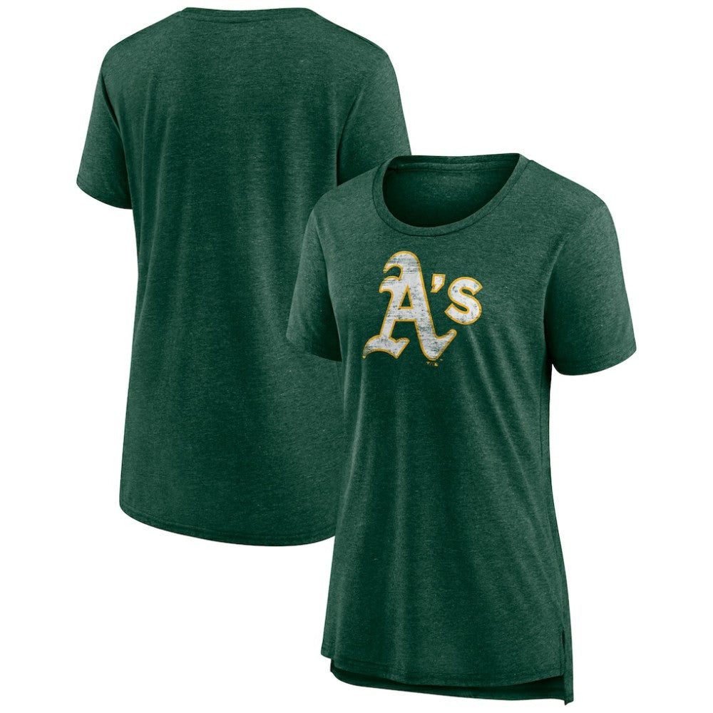 Athletics Women's Weathered Official Logo Tri-Blend T-Shirt - Green