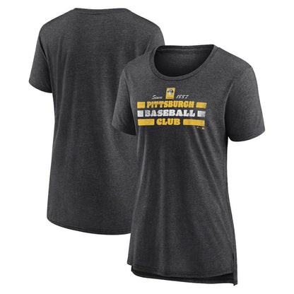 Pittsburgh Pirates Women's Power Swing Tri-Blend T-Shirt - Gray