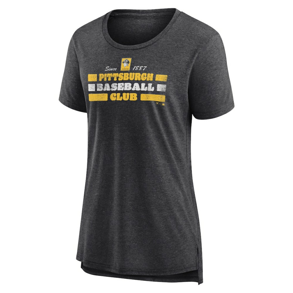 Pittsburgh Pirates Women's Power Swing Tri-Blend T-Shirt - Gray