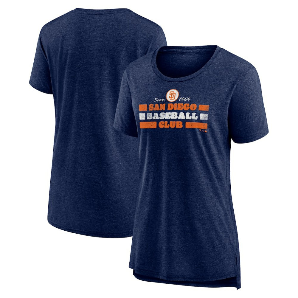 San Diego Padres Women's Power Swing Tri-Blend T-Shirt - Navy