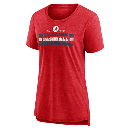 St. Louis Cardinals Women's Power Swing Tri-Blend T-Shirt - Red