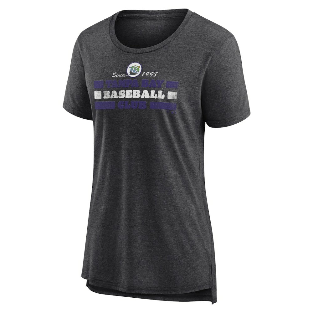 Tampa Bay Rays Women's Power Swing Tri-Blend T-Shirt - Gray