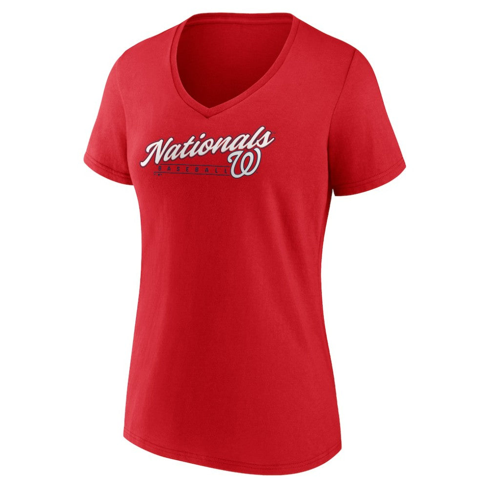 Washington Nationals Women's One And Only V-Neck T-Shirt - Red