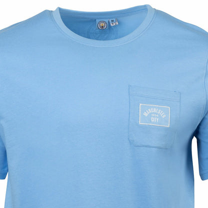 Manchester City Sport Design Sweden Relaxed Post Match Pocket T-Shirt - Sky Blue outlet