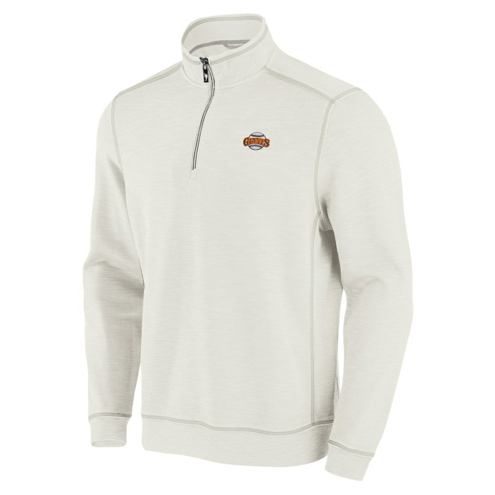San Francisco Giants Tommy Bahama Sport Tobago Bay Tri-Blend Half-Zip Sweatshirt - Cream