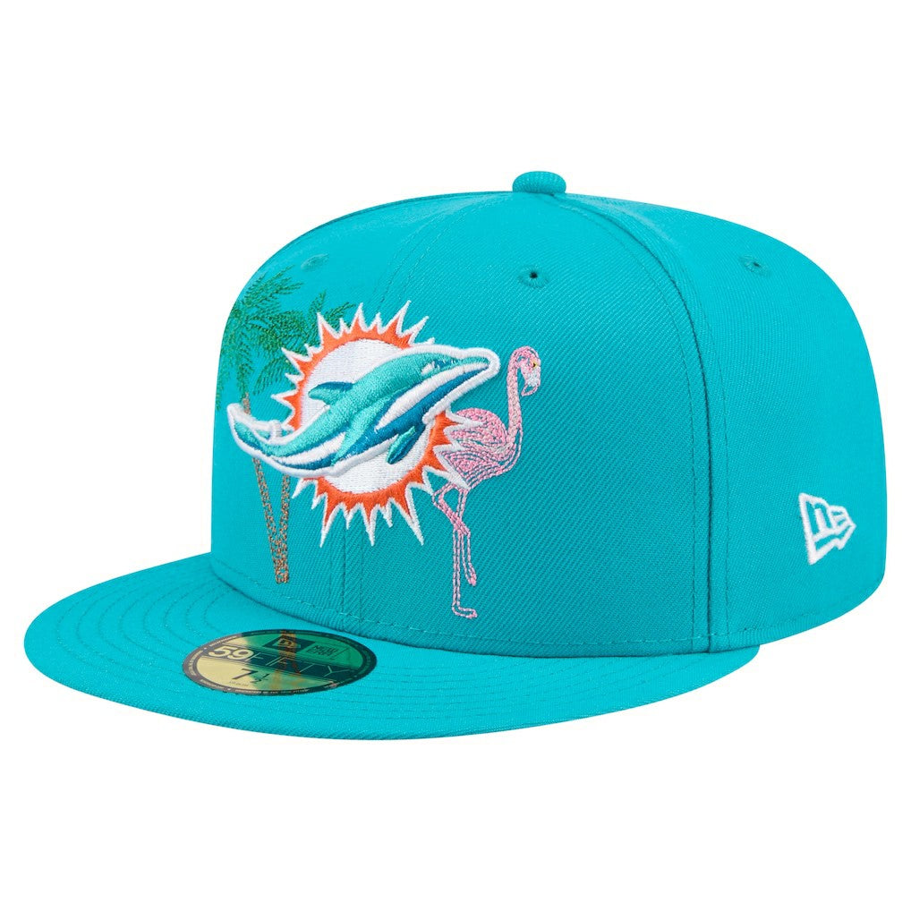 Miami Dolphins New Era State Stitch 59FIFTY Fitted Hat - Aqua cheap