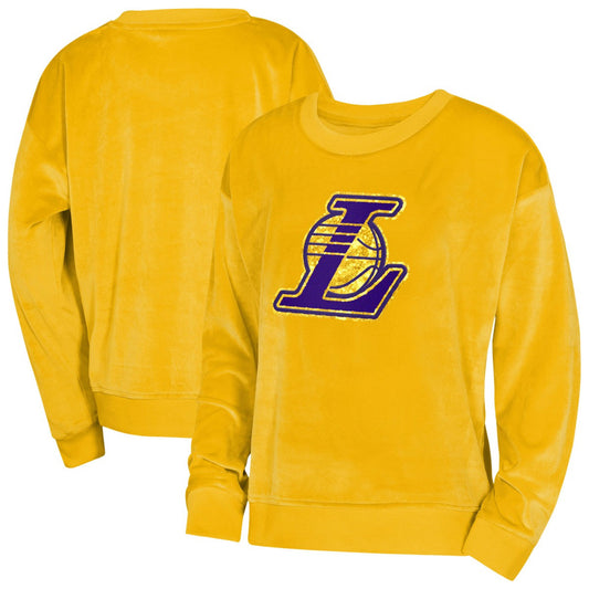 Los Angeles Lakers Outerstuff Youth Girls Step Back Sweatshirt - Gold sale