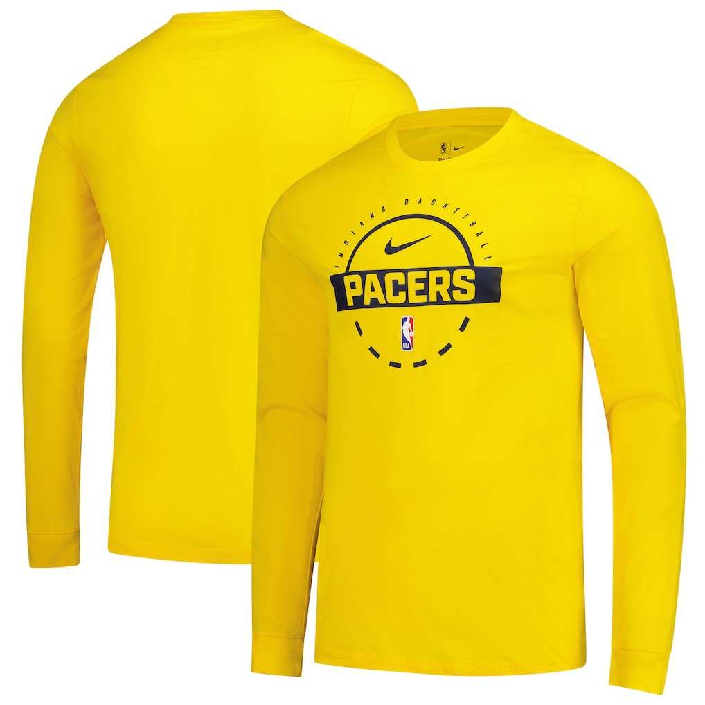 Indiana Pacers Authentic Long Sleeve Practice T-Shirt - Gold | Nike cheap