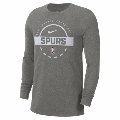 San Antonio Spurs Authentic Long Sleeve Practice T-Shirt - Charcoal | Nike sale
