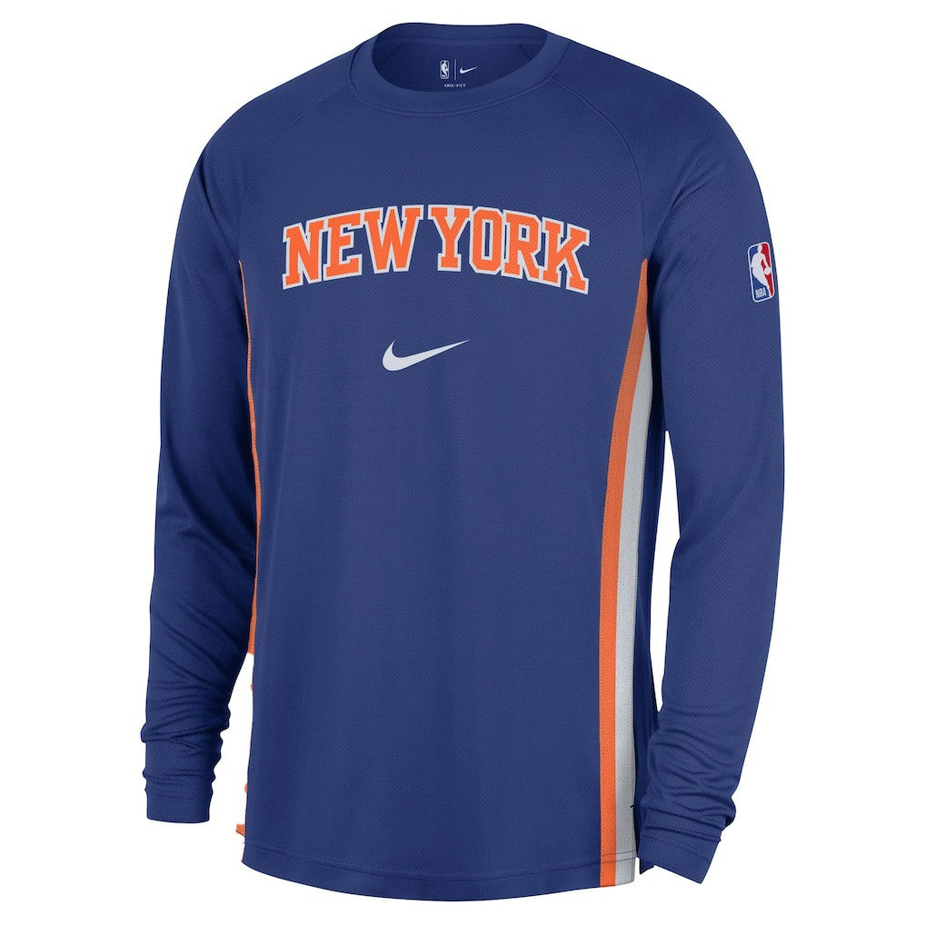 New York Knicks 2025/26 Authentic Pre-Game Legend Dri-FIT Long Sleeve Shooting Shirt - Blue | Nike outlet