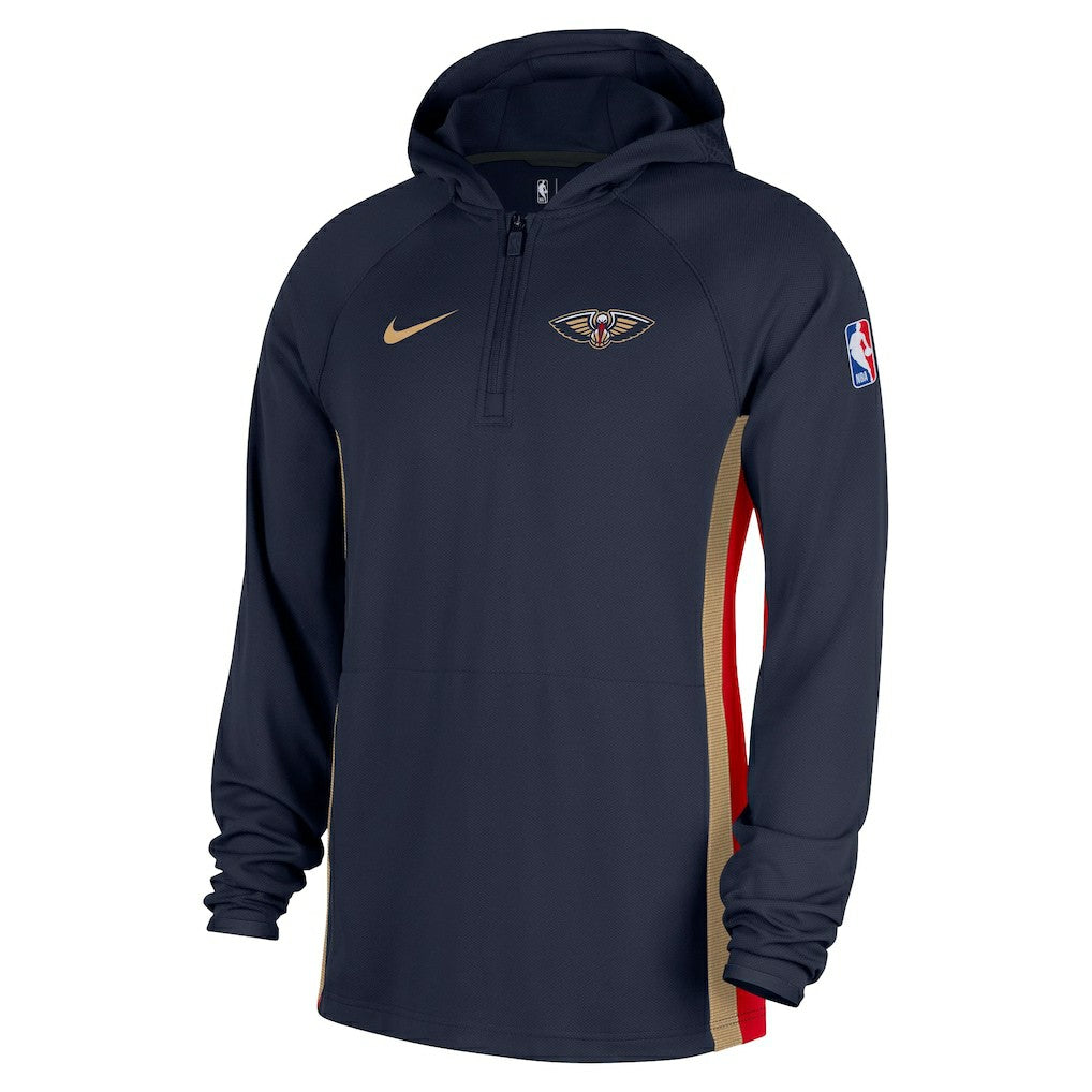 New Orleans Pelicans Authentic On Court Zone Quarter-Zip Dri-FIT Hoodie Jacket - Navy | Nike outlet