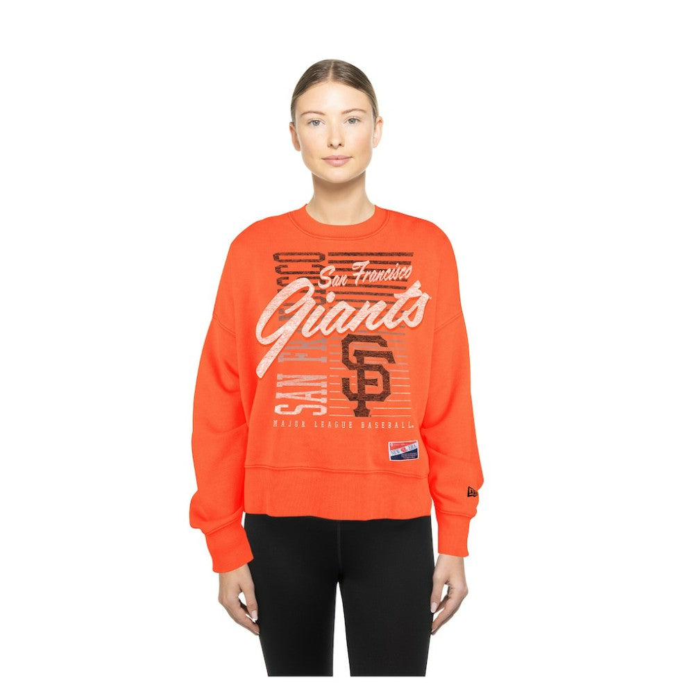 San Francisco Giants Women's Boxy Mineral Wash Dolmen Sleeve Cropped Sweatshirt - Orange | New Era