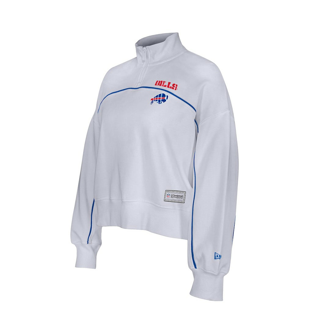 New Era Buffalo Bills Female Adult White Functional Fandom Quarter-Zip Sweatshirt on sale