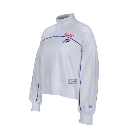 New Era Buffalo Bills Female Adult White Functional Fandom Quarter-Zip Sweatshirt on sale