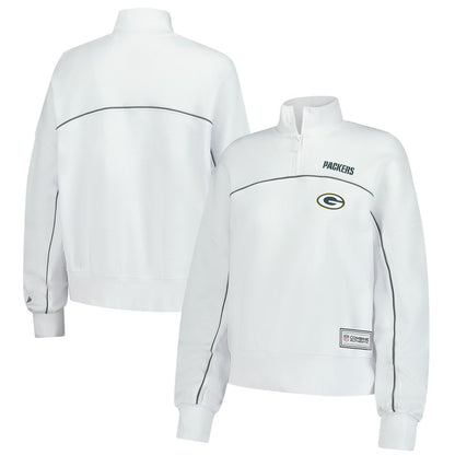 New Era Green Bay Packers Female Adult White Functional Fandom Quarter-Zip Sweatshirt outlet