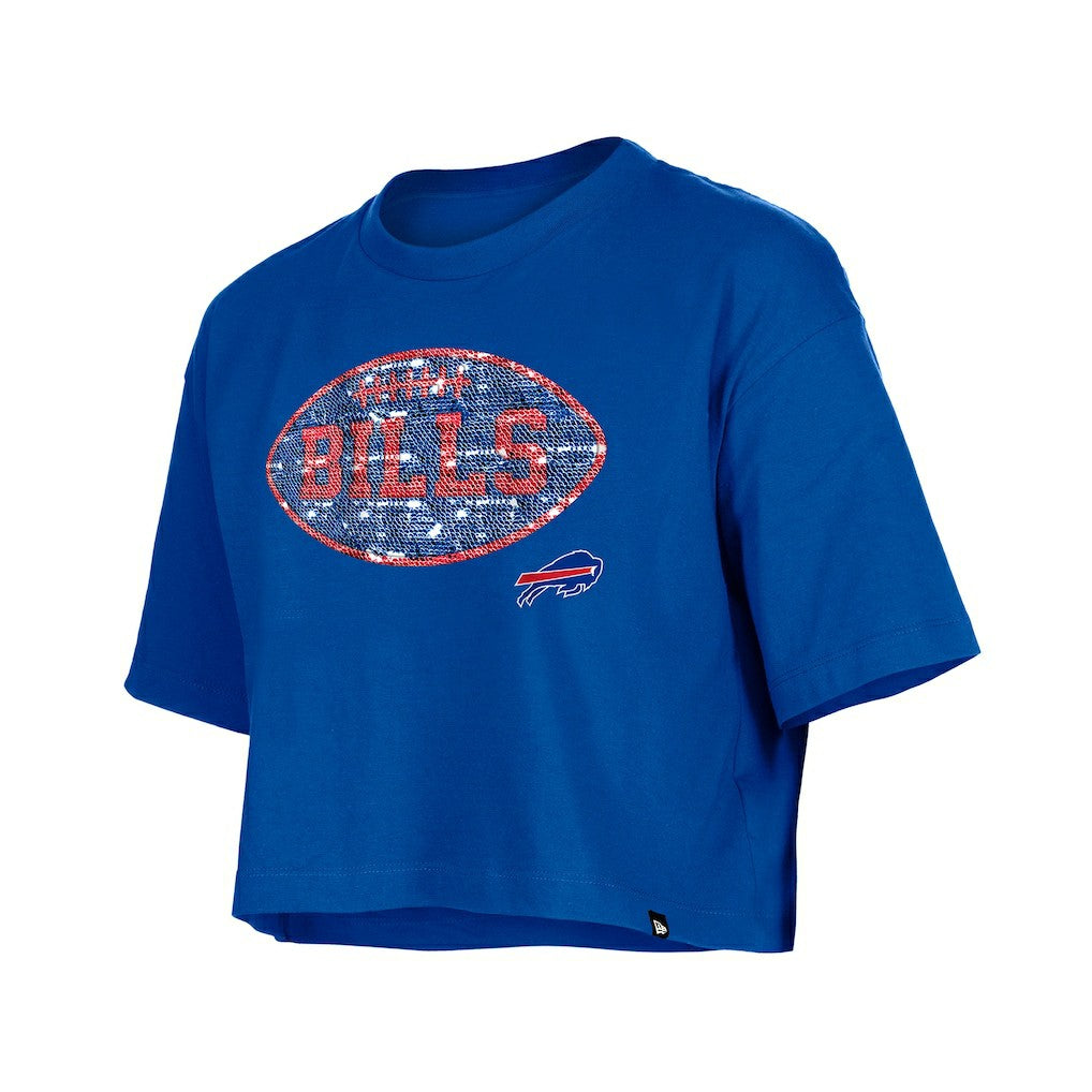 Buffalo Bills New Era Girl's Flip Sequin Boxy T-Shirt - Royal sale