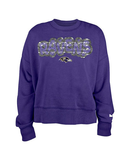 Baltimore Ravens New Era Girl's Flip Sequin Sweatshirt - Purple sale