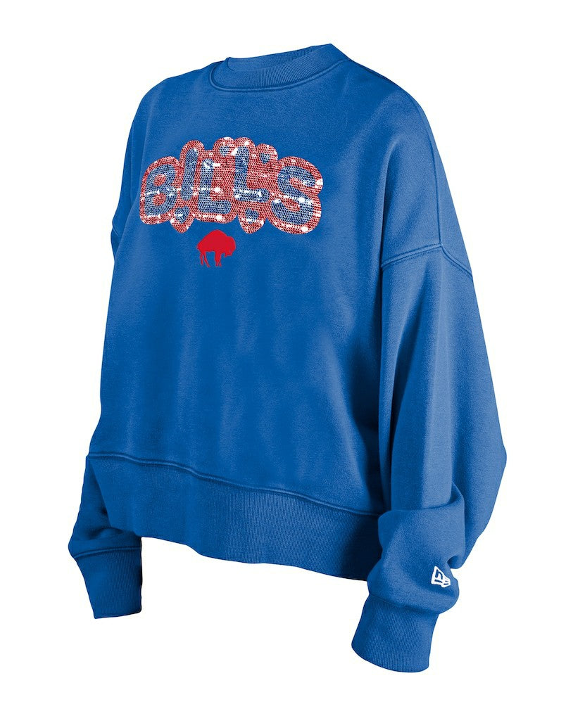 Buffalo Bills New Era Girl's Flip Sequin Sweatshirt - Royal outlet