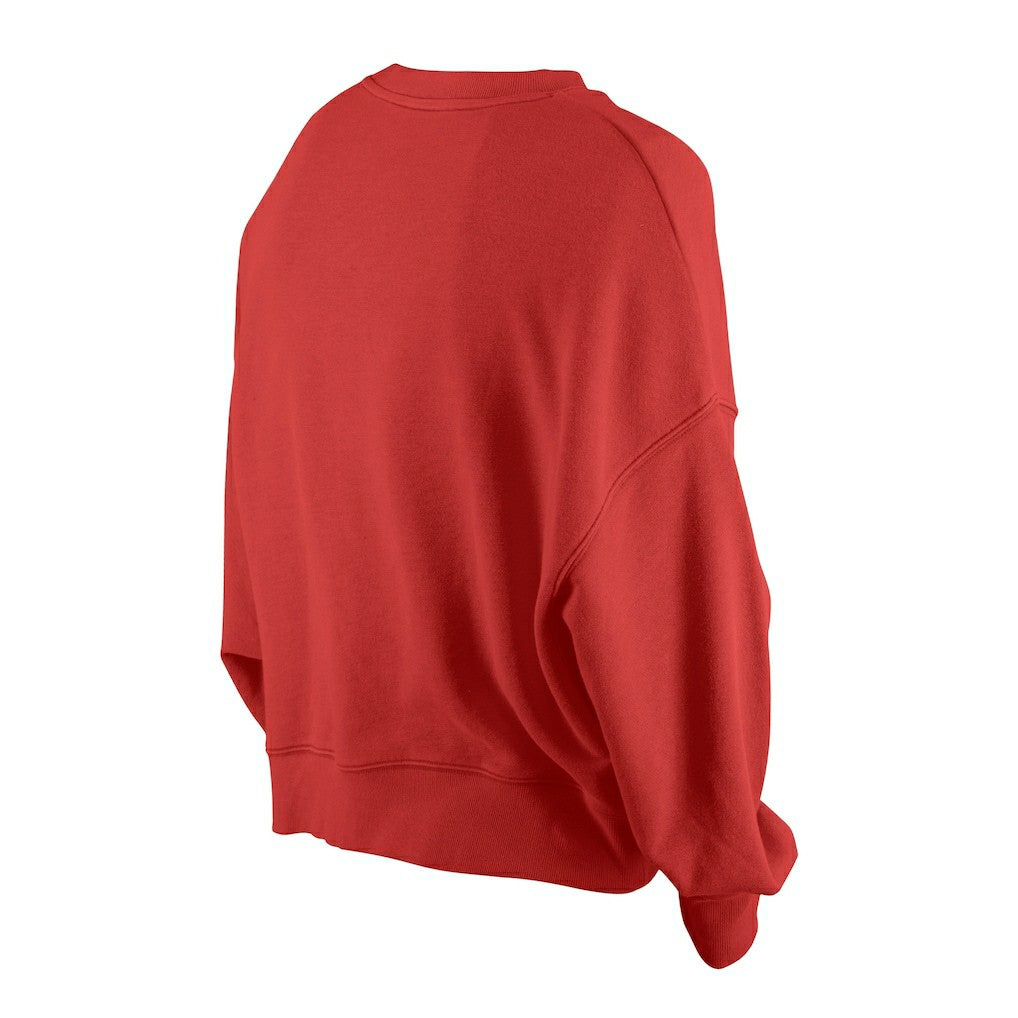Kansas City Chiefs New Era Women's Oversized Throwback Mineral Wash Crew Neck Sweatshirt - Red on sale