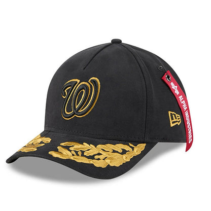 Washington Nationals x Alpha Industries A-Frame 9FORTY Adjustable Hat - Black | New Era