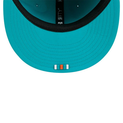 Miami Dolphins New Era 2025 Sideline 59FIFTY Fitted Hat - Aqua outlet