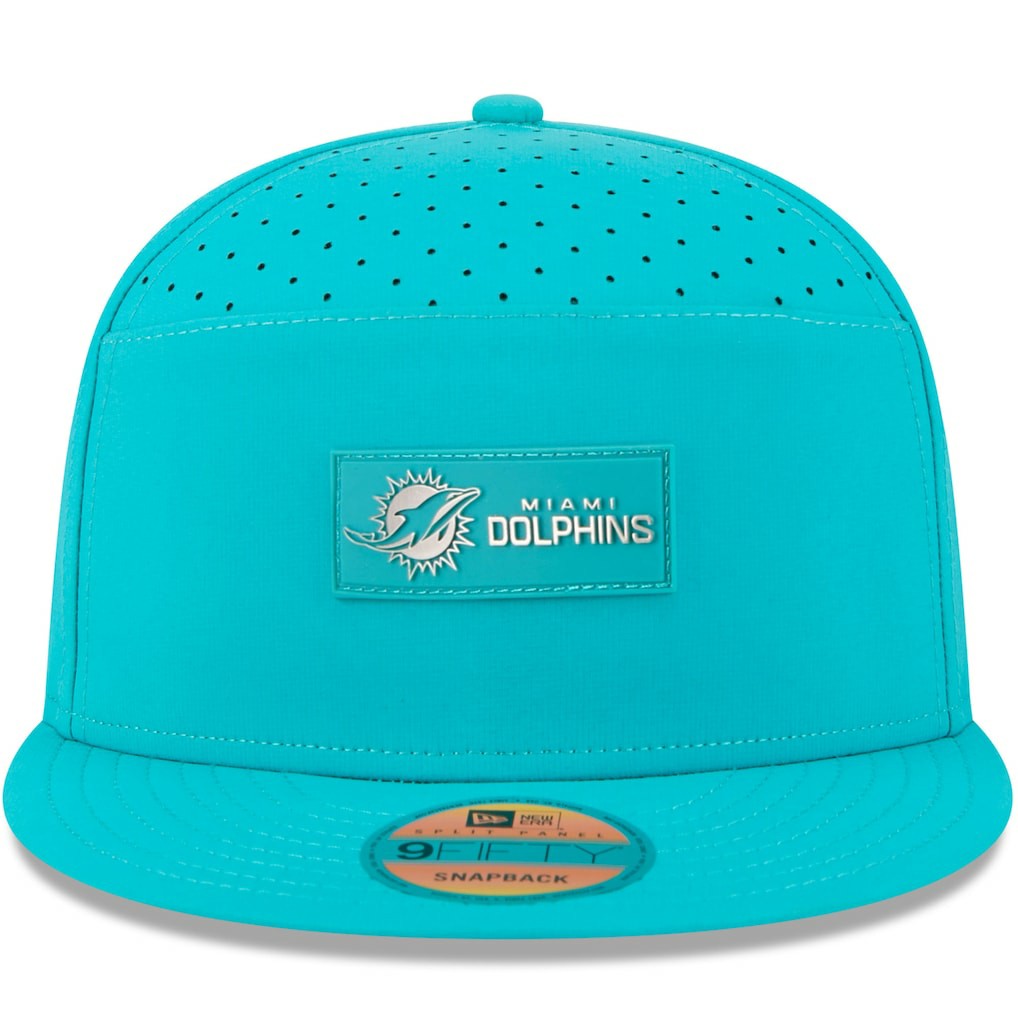 Miami Dolphins New Era 2025 Sideline Split Panel 9FIFTY Snapback Hat - Aqua online